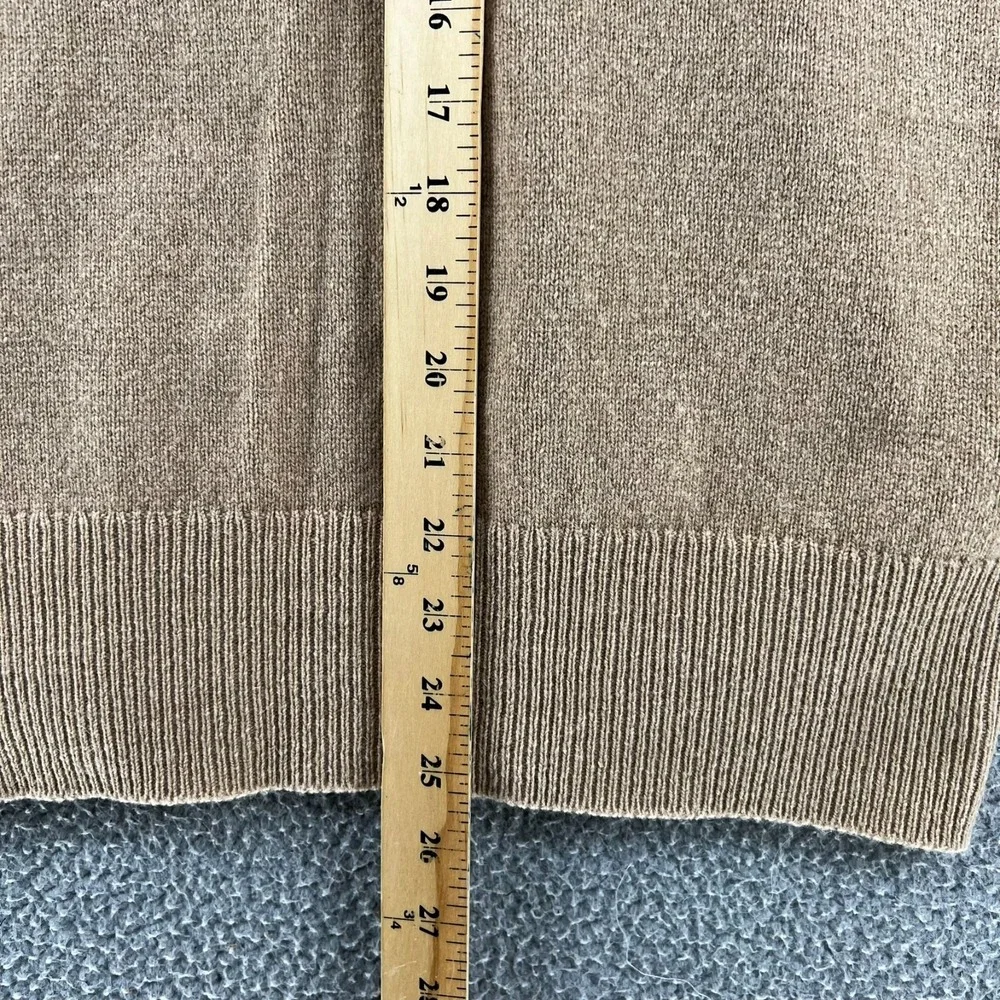 Vintage 90s‎ Lands End Sweater Vest Mens M Tan Beige Lambs Wool Made England